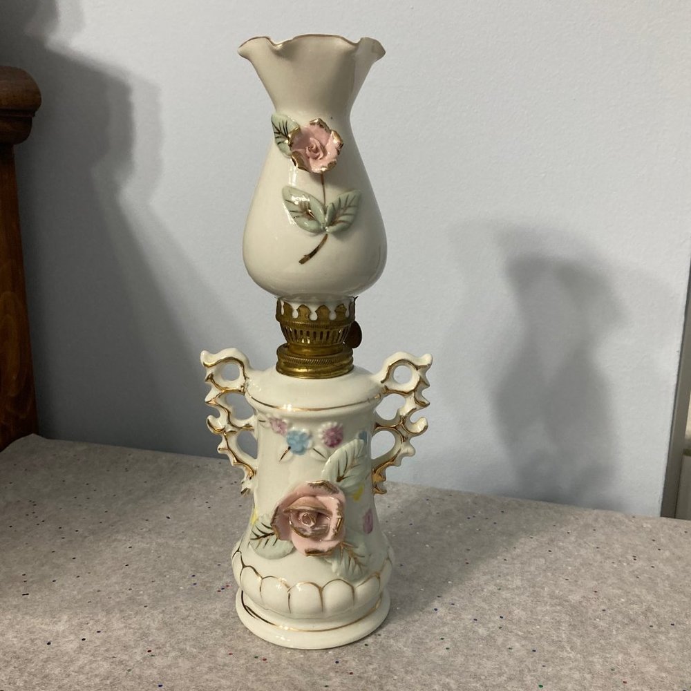 Vintage Porcelain Oil Lamp